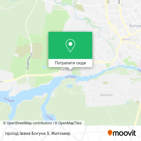 Карта проїзд Івана Богуна 5