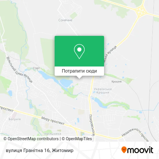 Карта вулиця Гранітна 16