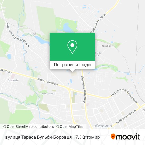 Карта вулиця Тараса Бульби-Боровця 17