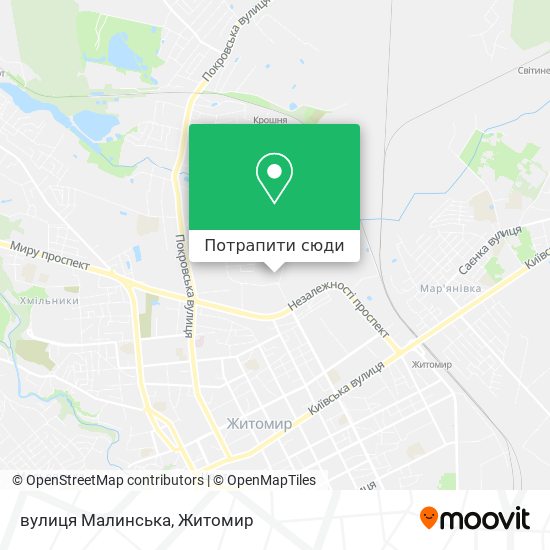 Карта вулиця Малинська