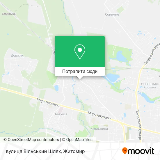 Карта вулиця Вільський Шлях