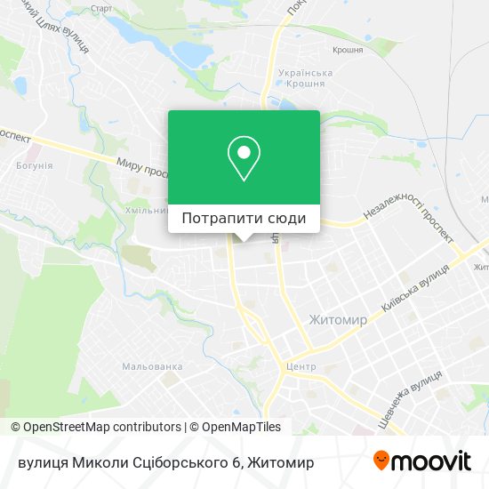 Карта вулиця Миколи Сціборського 6