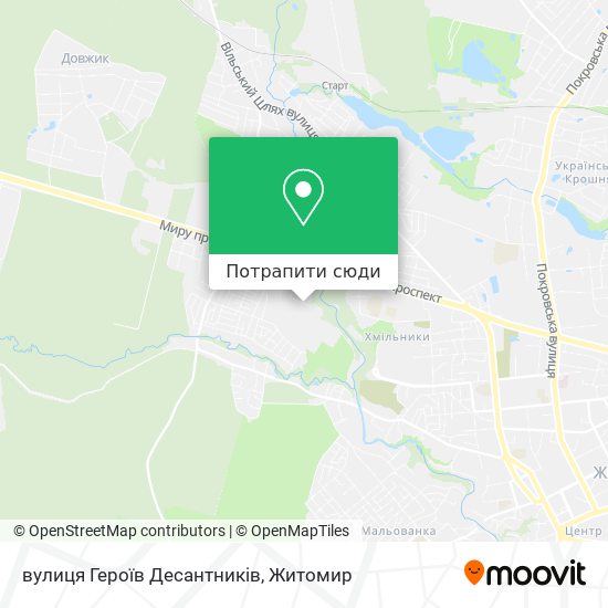 Карта вулиця Героїв Десантників