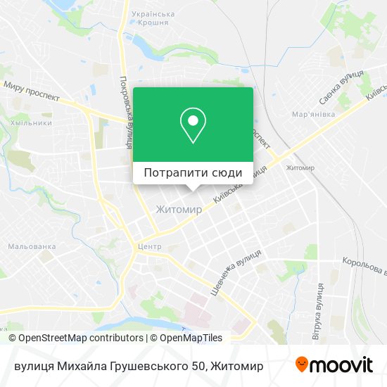 Карта вулиця Михайла Грушевського 50