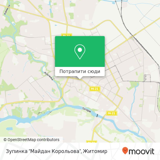 Карта Зупинка "Майдан Корольова"
