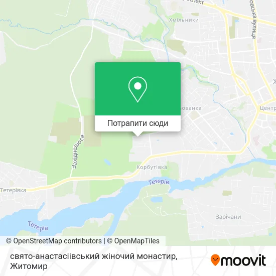 Карта свято-анастасіівський жіночий монастир