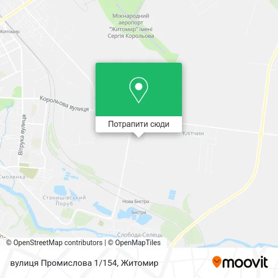 Карта вулиця Промислова 1/154