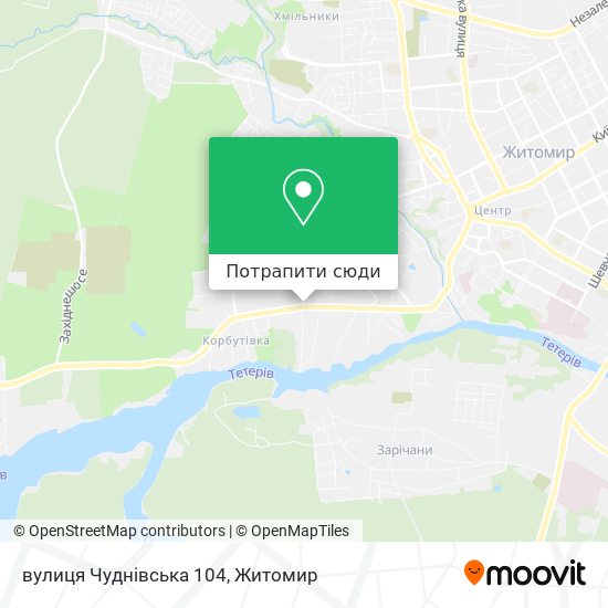 Карта вулиця Чуднівська 104