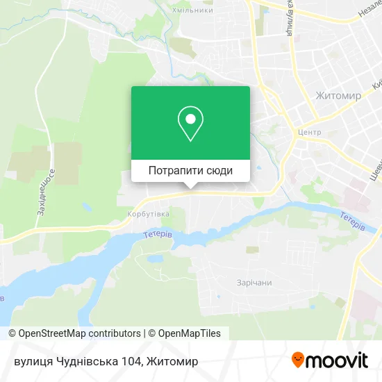 Карта вулиця Чуднівська 104