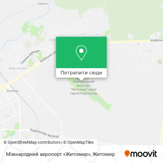 Карта Міжнародний аеропорт «Житомир»