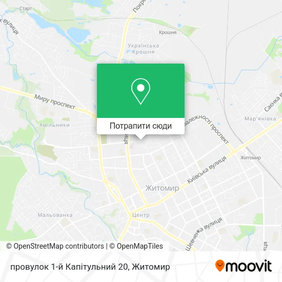 Карта провулок 1-й Капітульний 20