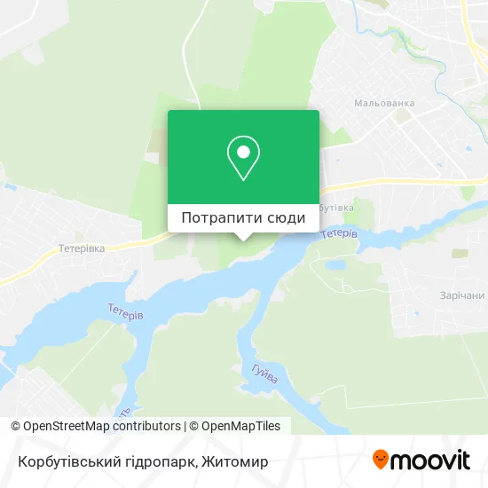 Карта Корбутівський гідропарк