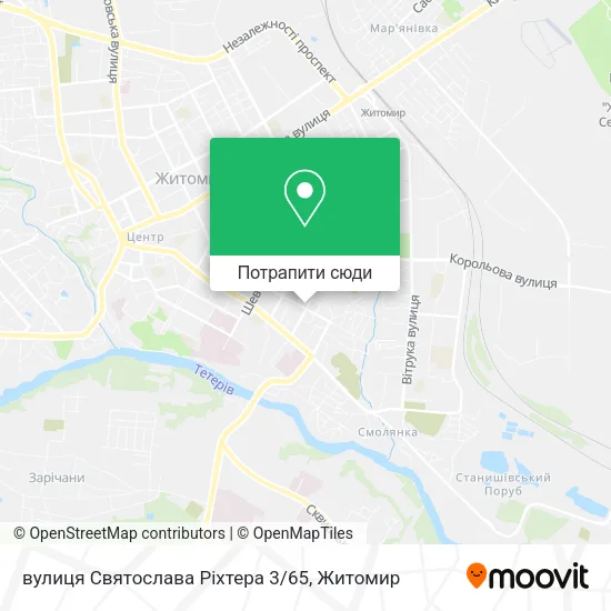Карта вулиця Святослава Ріхтера 3/65