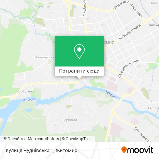 Карта вулиця Чуднівська 1
