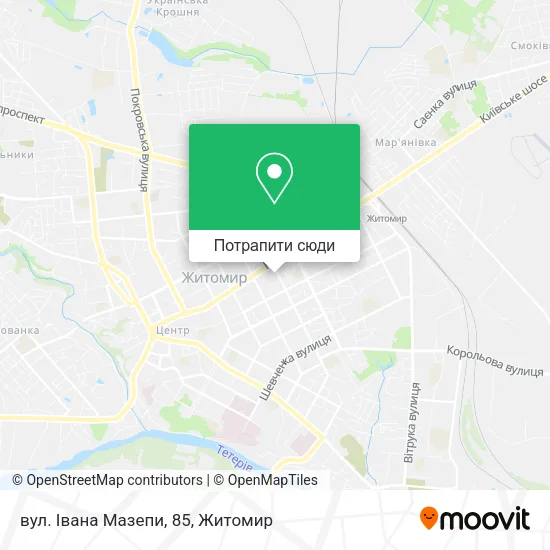 Карта вул. Івана Мазепи, 85