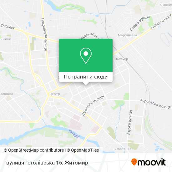 Карта вулиця Гоголівська 16