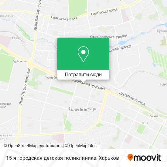 Карта 15-я городская детская поликлиника