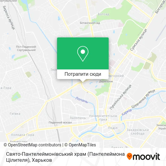 Карта Свято-Пантелеймонівський храм (Пантелеймона Цілителя)