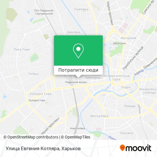 Карта Улица Евгения Котляра