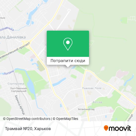 Карта Трамвай №20