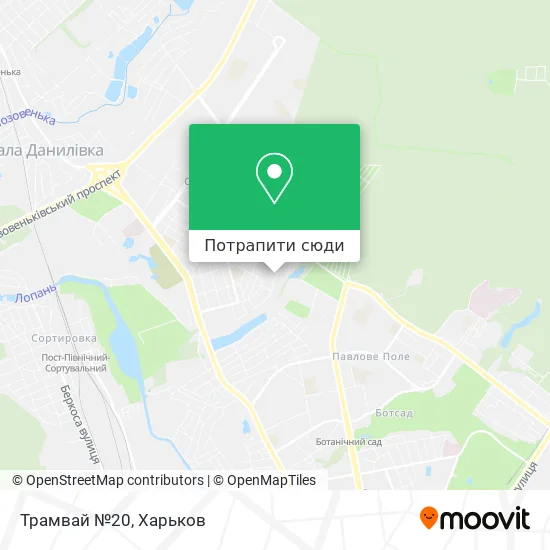 Карта Трамвай №20