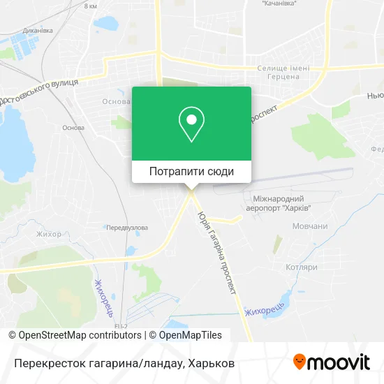 Карта Перекресток гагарина/ландау
