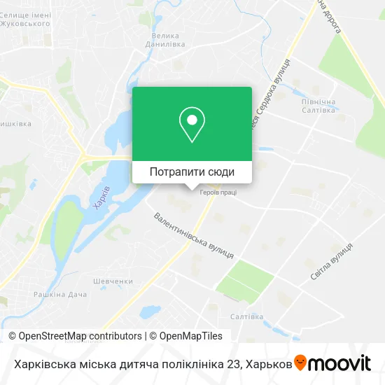 Карта Харківська міська дитяча поліклініка 23