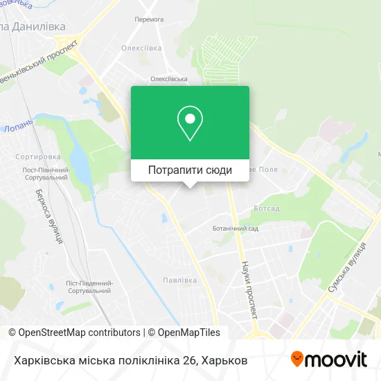 Карта Харківська міська поліклініка 26