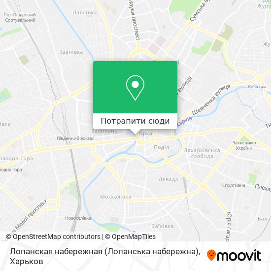 Карта Лопанская набережная (Лопанська набережна)