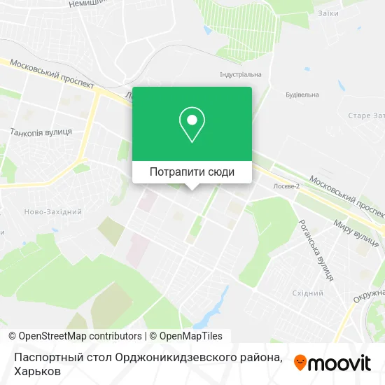 Карта Паспортный стол Орджоникидзевского района