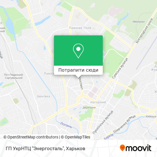 Карта ГП УкрНТЦ "Энергосталь"