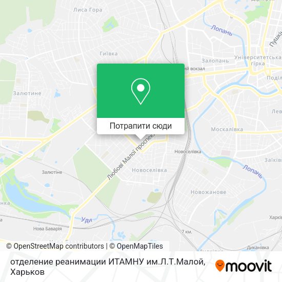 Карта отделение реанимации ИТАМНУ им.Л.Т.Малой