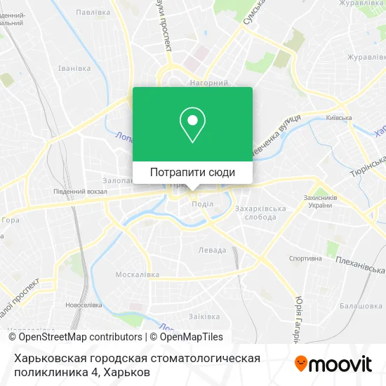 Карта Харьковская городская стоматологическая поликлиника 4