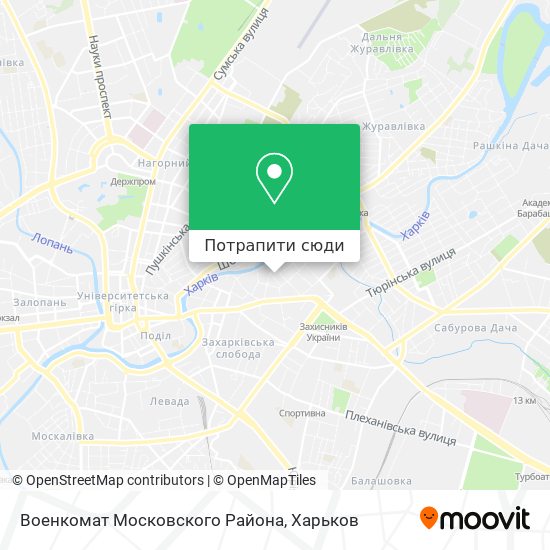 Карта Военкомат Московского Района