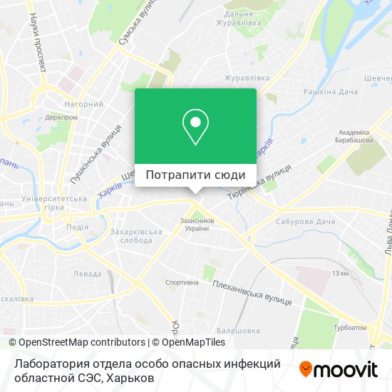 Карта Лаборатория отдела особо опасных инфекций областной СЭС