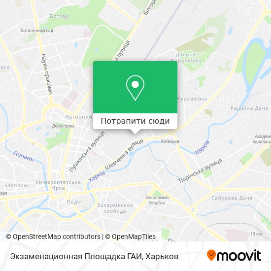 Карта Экзаменационная Площадка ГАИ