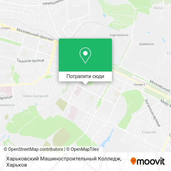 Карта Харьковский Машиностроительный Колледж