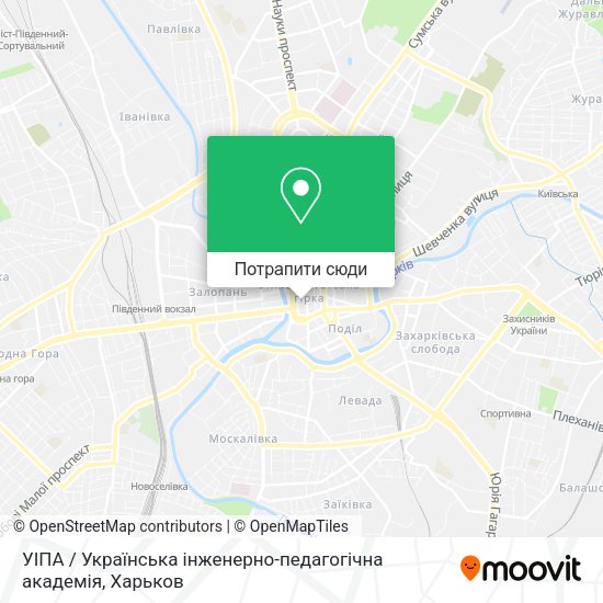 Карта УІПА / Українська інженерно-педагогічна академія