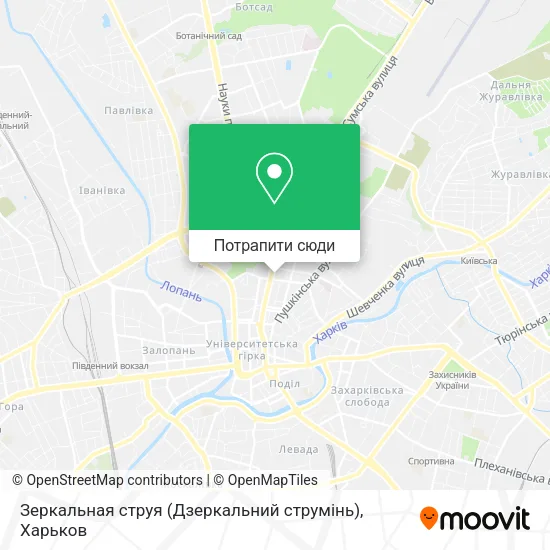 Карта Зеркальная струя (Дзеркальний струмінь)