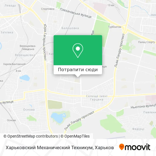 Карта Харьковский Механический Техникум