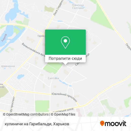 Карта кулиничи  на Гарибальди