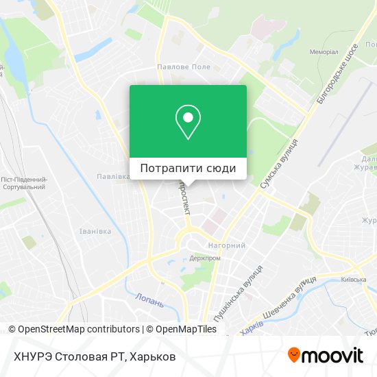 Карта ХНУРЭ Столовая РТ
