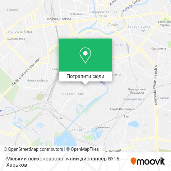 Карта Міський психоневрологічний диспансер №16