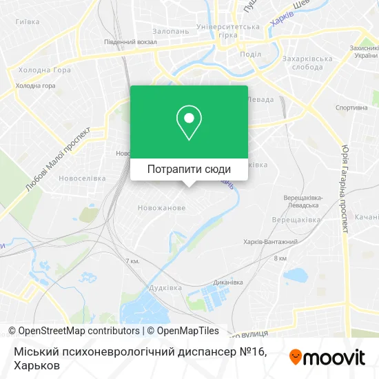 Карта Міський психоневрологічний диспансер №16