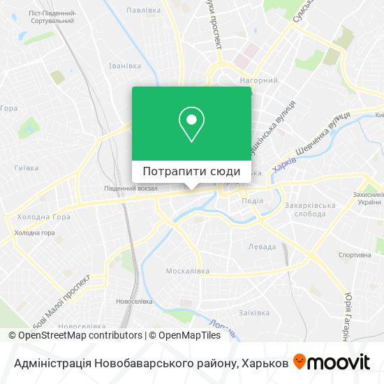 Карта Адміністрація Новобаварського району