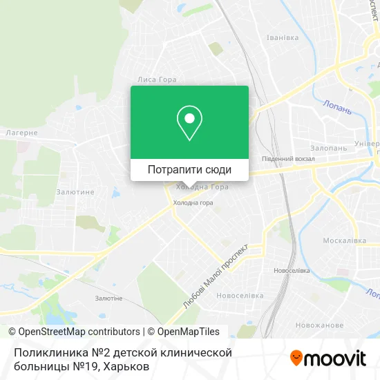 Карта Поликлиника №2 детской клинической больницы №19
