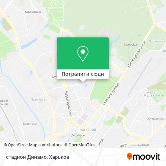 Карта стадион  Динамо