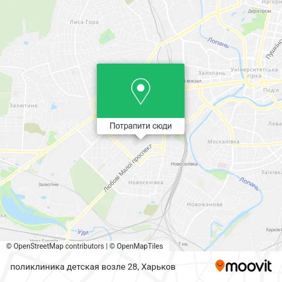 Карта поликлиника детская  возле 28