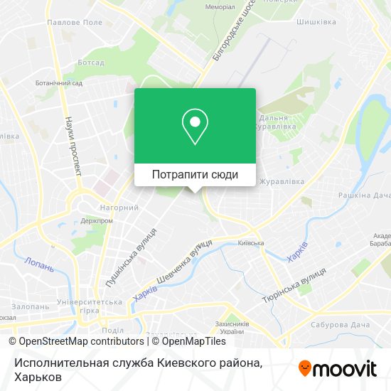 Карта Исполнительная служба Киевского района