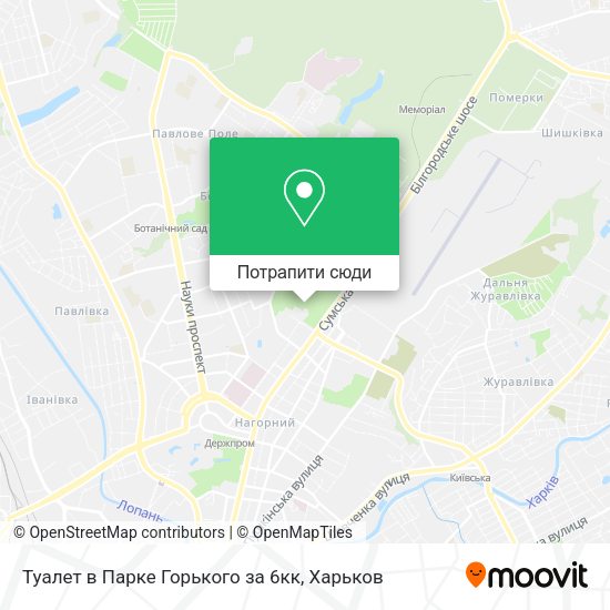 Карта Туалет в Парке Горького за 6кк